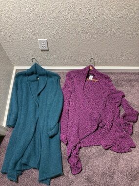 BUNDLE Teal Open-Front Long Cardigan Sweater for Women
